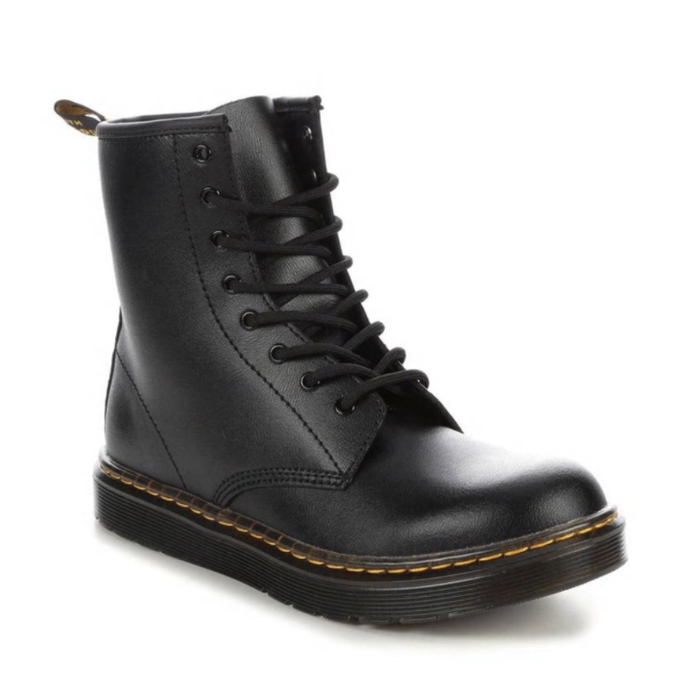 DR. MARTENS Zavala Jr. Leather Combat Boots- Excellent Pre-Owned, Black,…